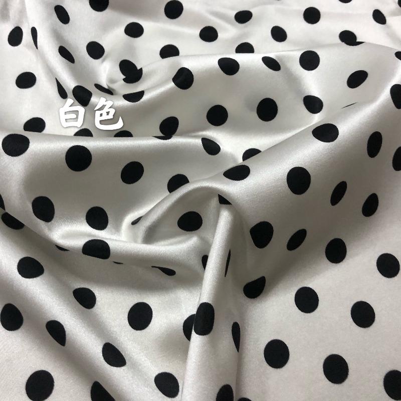 19 Momme Stretch Mulberry Silk Fabric Multi-Color Polka Dot Design Soft for DIY Sewing Summer Dress Shirt Cheongsam Fabric