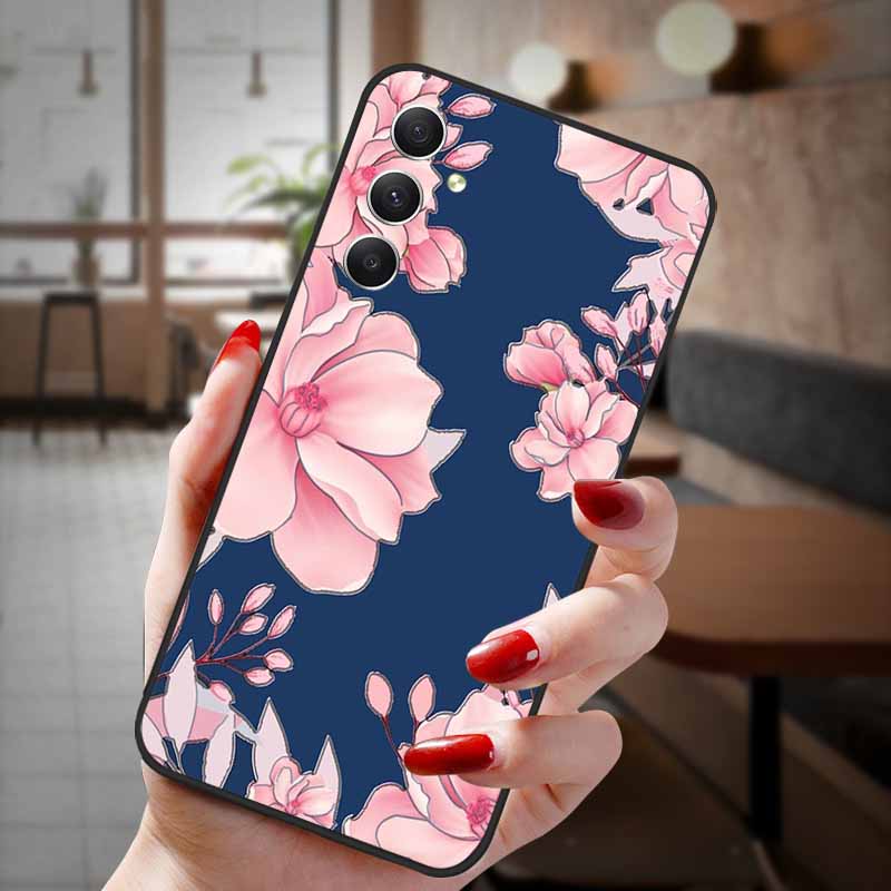 For Samsung Galaxy A55 5G Case 3D Emboss Floral Relief Silicon TPU Soft Phone Cover for Galaxy A15 A25 5G Bumper Funda A 55 A35