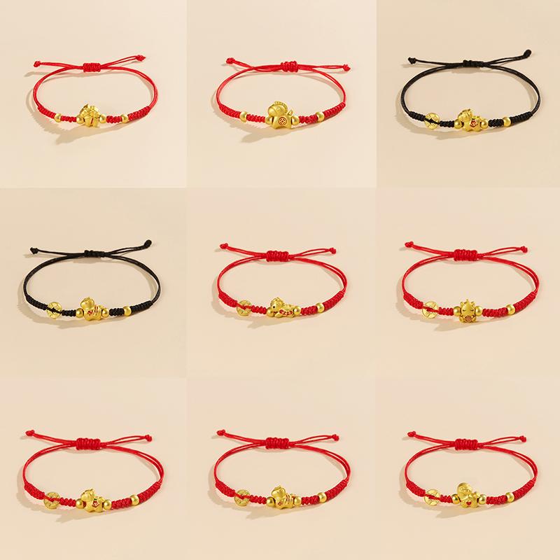 Chinese Style 2026 Horse Year Zodiac Bracelet For Women Men Lucky Hand-Woven Red Rope Bracelet New Year Jewelry Party Gift