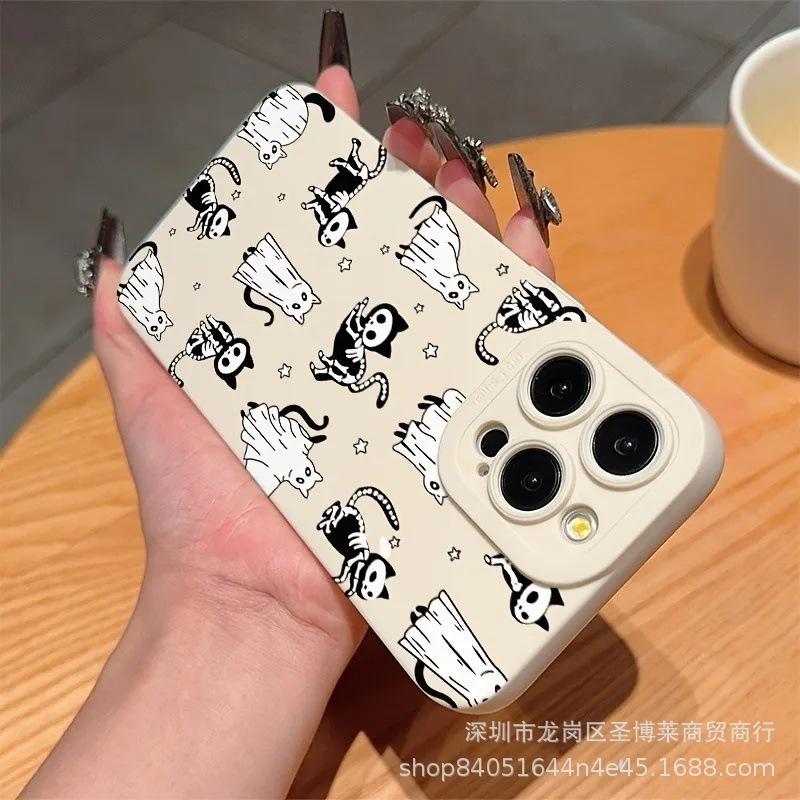 Fun black cat for apple 15 mobile phone case iphone12promax case 14/13/11/XSMAX pupil eye 16