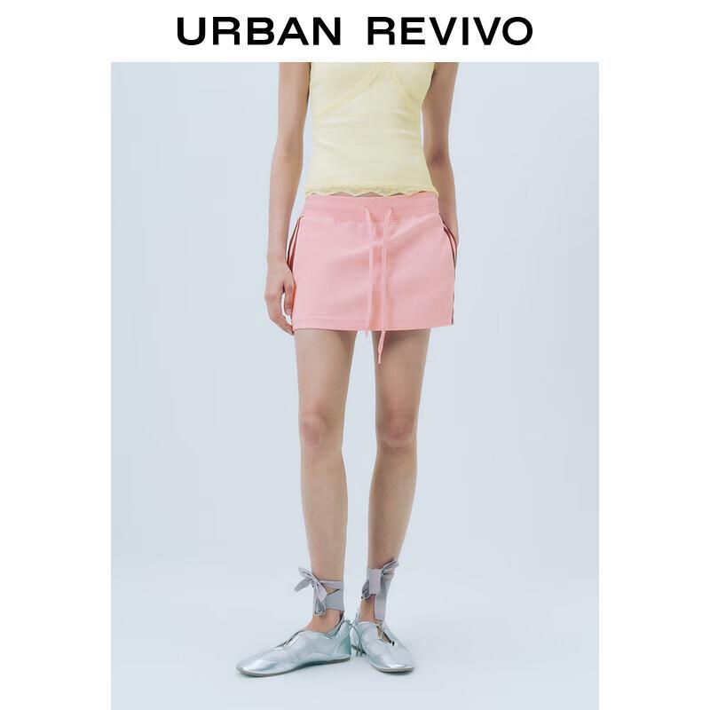 

UR 2025 Літня жіноча міні-спідниця в кольоровий блок та пэчворк XL