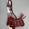 Fashion Silver Rivets Horse Bag Charm Accessories Hand Sewn Pu Leather Foal Pendant Bag Accessory