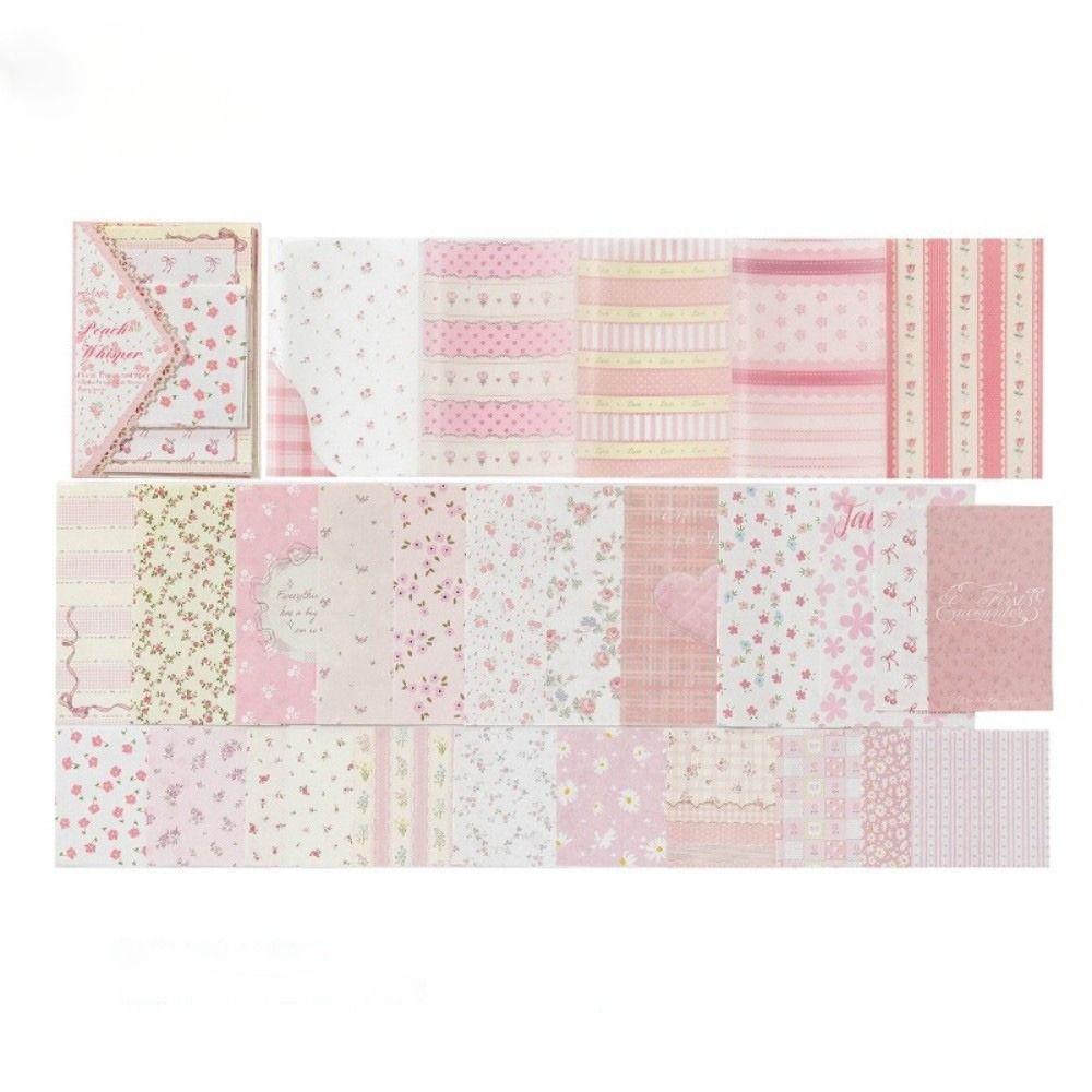 52Pcs Multi Style Flower Journaling Scrapbooking Paper Retro Decorative Sweet Supply Scrapbook Material Papers