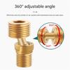 360 Degree Adjustable Angled Bents Base Lengthened Brass Shower Tap Adapter Curved Feet for Kitchen and Bathroom