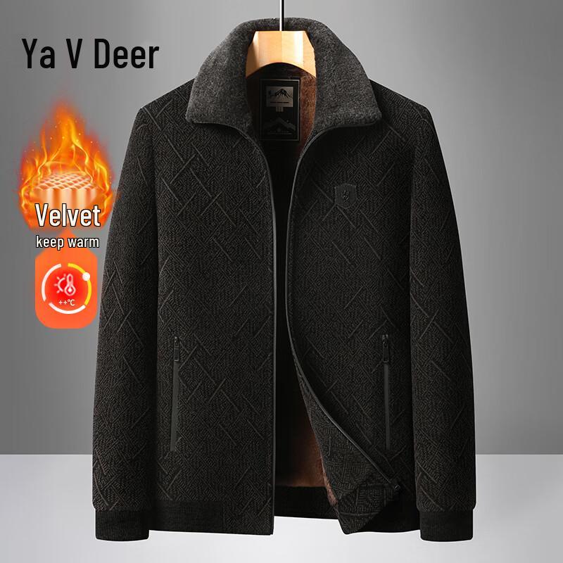 

Men s Winter Fleece-Lined Chenille Lapel Jacket 3XL