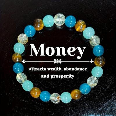 Neues Tigerauge Stein Rauchquarz Armband Handgefertigt Elastisches Seil Armband Großhandel Optimismus und Glück Weihnachtsgeschenk für die Familie