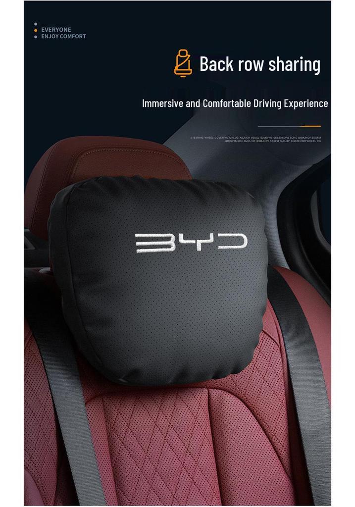 BYD Headrest and Neck Pillow: Compatible with Han, Song Pro, Qin Plus, Song Plus DMI, Tang EV, Yuan Plus, Dolphin Models