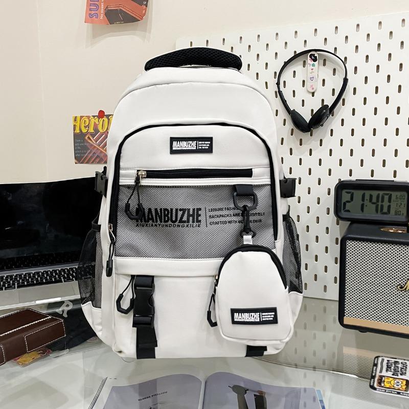 

Школьный рюкзак новый высококачественный однотонный нишевый дизайн рюкзак для учеников средней школы легкий альпинистский дорожный рюкзак белый