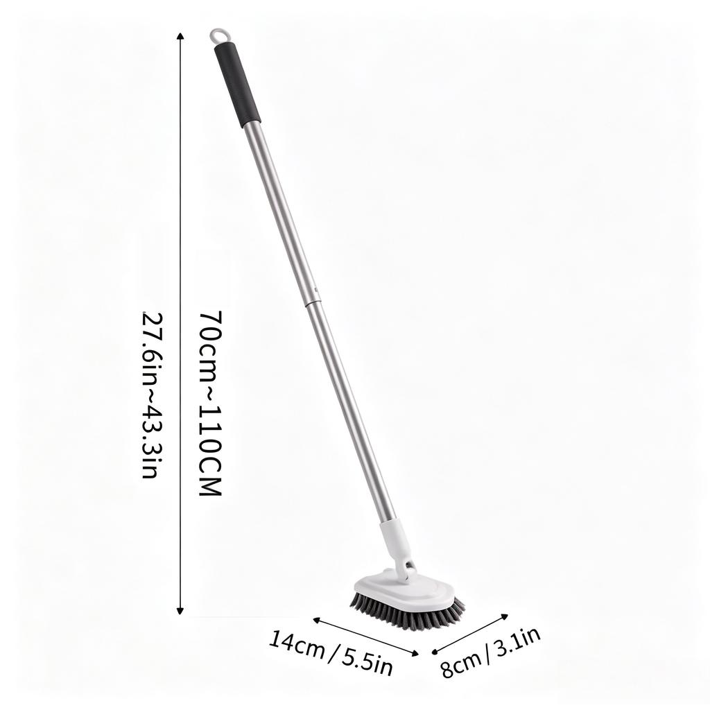 2 In 1 Cleaning Brush Extendable Long Handle Dual Head Design Dual Purpose Scrubber For Bathroom Floor Gap Cleaning