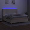 VidaXL Slatted Bed Base with Mattress and LED, Upholstered Bed, Double Bed, Adult Bed for Interior Bedroom, 3139218