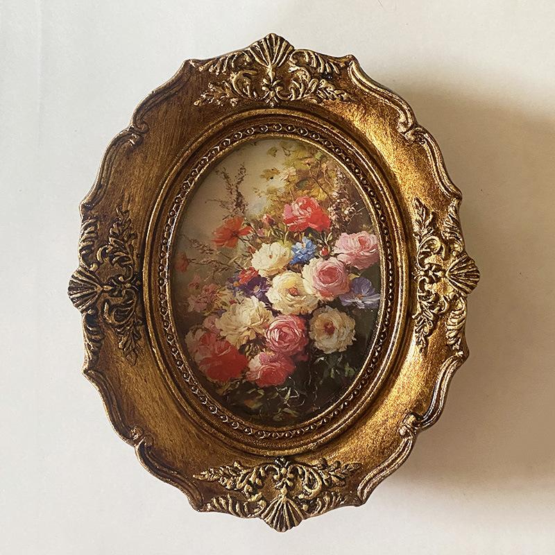 Fotorahmen aus Kunstharz, Retro, geschnitzt, Used-Look, bruchsicher, korrosionsbeständig für Fotowand, Heimdekoration, Partydekoration