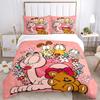 3pcs Garfield and Friends Quilt Set Cartoon Themed Bed Quilt Set Lovely Character Bedroom Decor Bed Quilt Set Four Seasons (1 Cover + 2Pillowcase