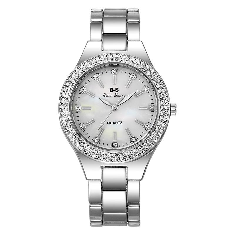 Diamond-set Fashion Temperament Versatile Alloy Steel Belt Quartz Women's Watch