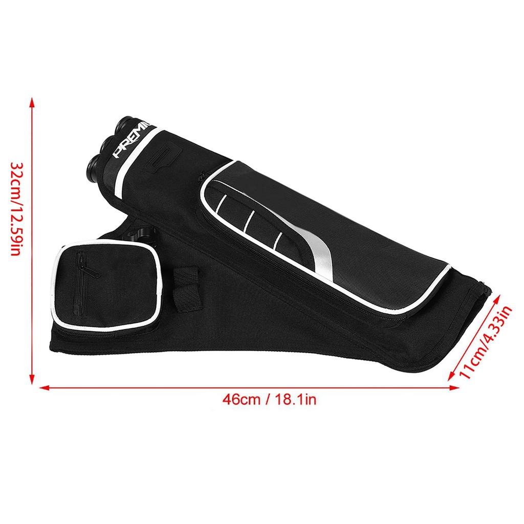 Archery Arrow Quiver Holder 3 Tubes Back Waist Shoulder Bag Pouch Bow Target(black)