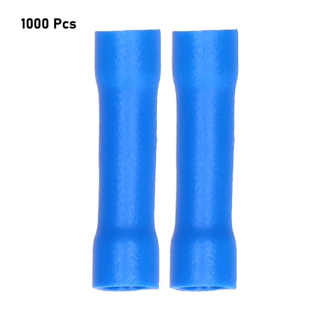 1000 Pcs Blue Butt Connectors Fully Insulated Crimp Terminal Connectors for Automotive Electronic
