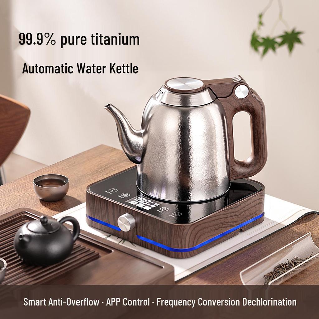 Automatic Titanium Electric Kettle & Tea Table: Keeps Water at Perfect Brewing Temperature