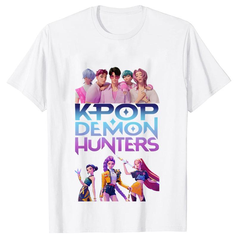 

Женские футболки Kpop Охотники на демонов Принт Футболка с коротким рукавом M
