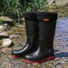 Rain shoes men's long tube medium tube waterproof water shoes rain boots wear-resistant thickened adult fashion velvet student rubber shoes