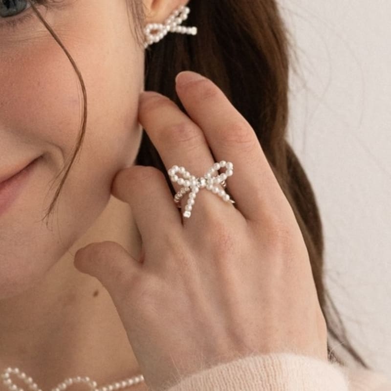 BEFORE MOONRISE [Silver 925] Ribbon Pearl Ring SR213