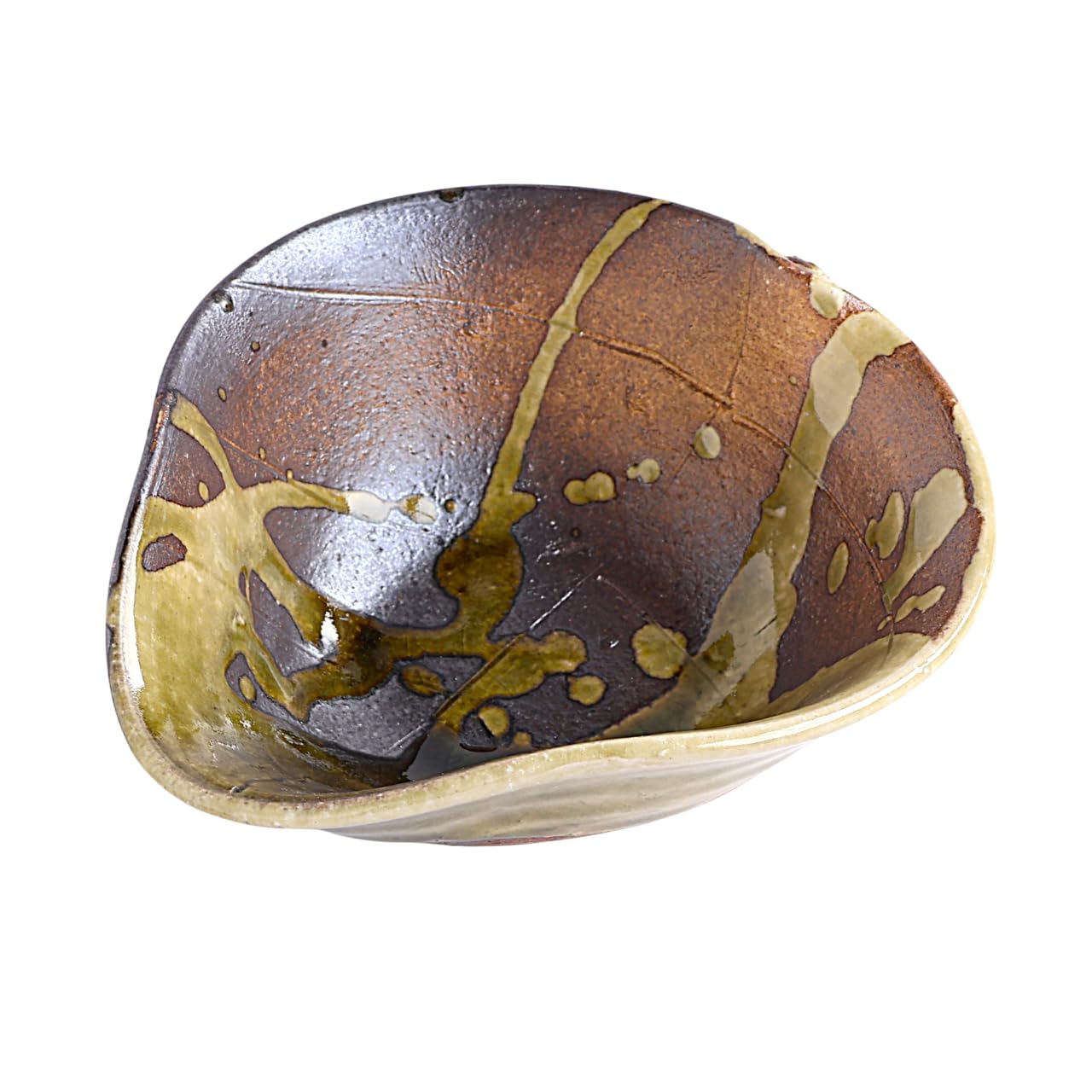 

Tori Shigaraki ware Old Shigaraki leaf small bowl W521-01