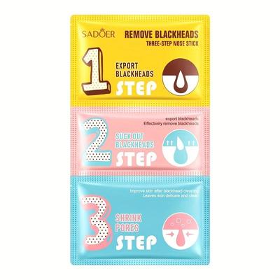 Remove Blackheads Three-step Nose Stick Curved Nose Patch 7gx3pcs