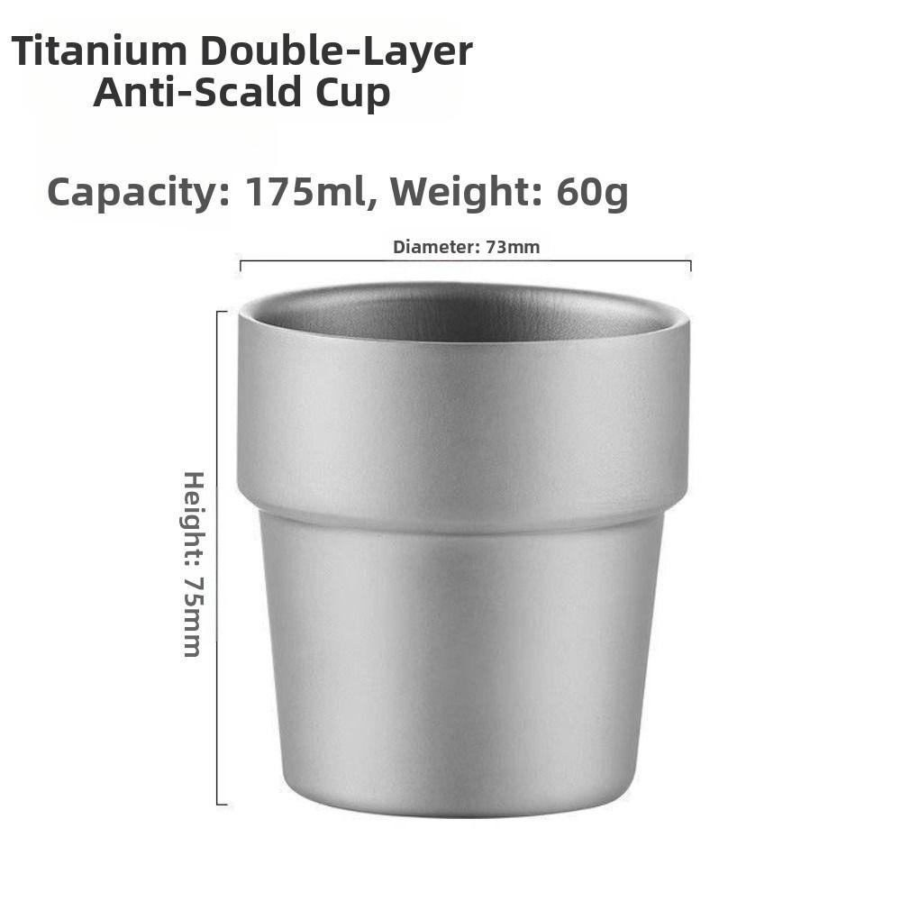 Double Wall Titanium Alloy Cup Lightweight Outdoor Drinking Cup Home or Outdoor