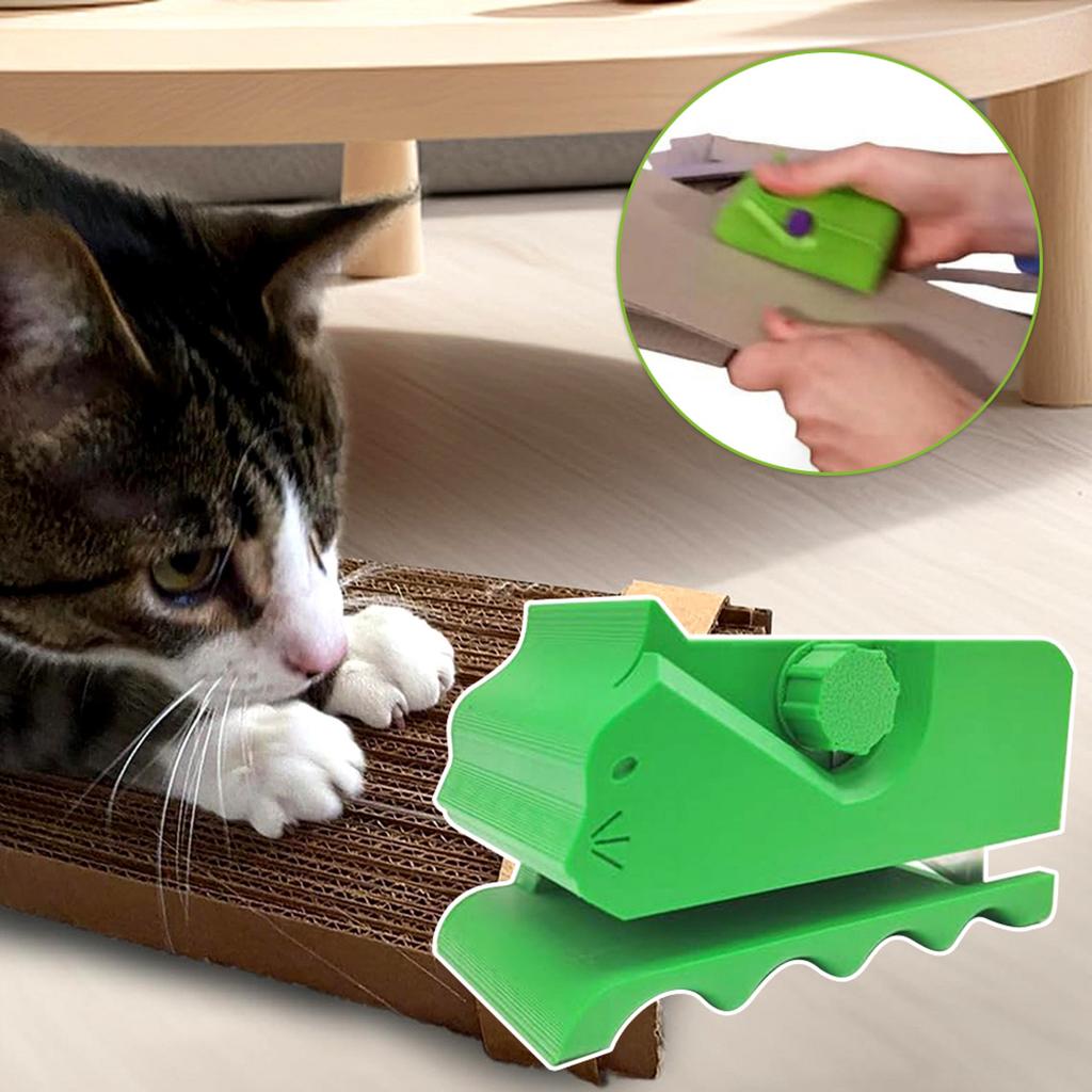 Ferramenta em Forma de Gatinho Impressa em 3D Dispositivo de Corte de Papelão Cortador de Papelão Manual DIY para Arranhadores de Gato Cortador de Tiras de Papelão