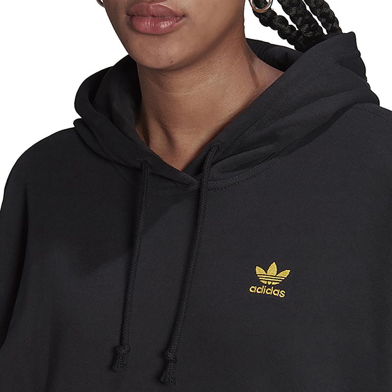 adidas Originals Marimekko Logo Embroidered Loose Fit Sports Hoodie Women Hoodies Black H20415