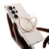 Plating Magnetic Wireless Charging Rotating Holder Phone Case for Samsung Galaxy S26 Ultra Leather Shockproof Protective Cover