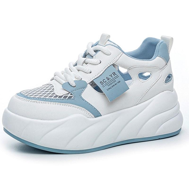 Sporty Women's Sandals Breathable Mesh Slip-On Summer New Style Thick Bottom Platform Casual Shoes Hollow Out Design