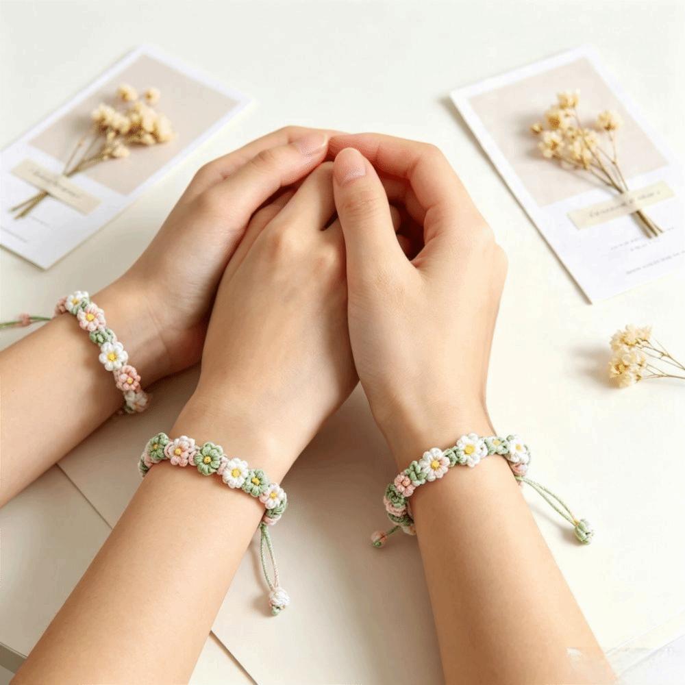 Small Chrysanthemum Woven Bracelet Braided Rope Knot Bracelets For Lovers