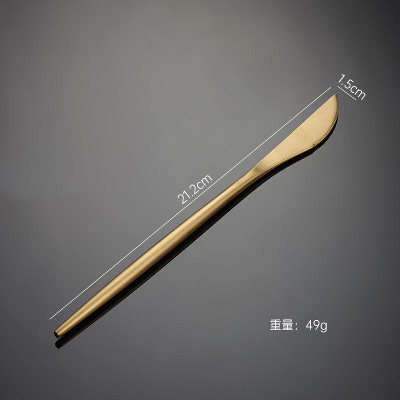 304 Stainless Steel Portuguese Knife and Fork Spoon Titanium-plated Gold Thick Western Tableware Paint Handle Wedding Gift
