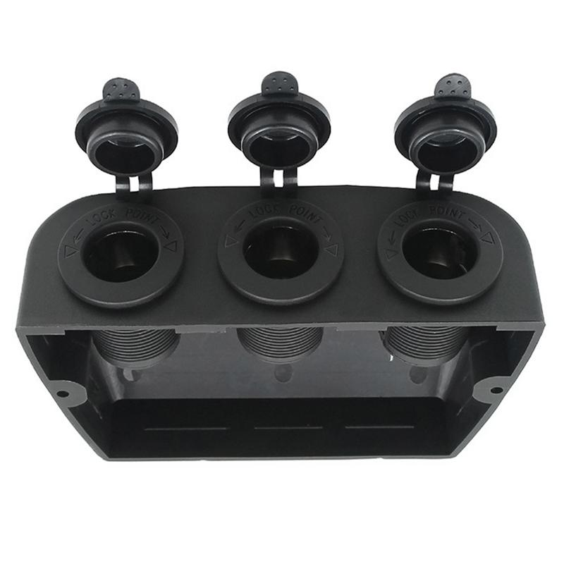 3 In 1 Tent Type 12-24V Cigarette Lighter Power Sockets Combination Automotive Accessory Outlet for Car Rv Truck Marine Boat
