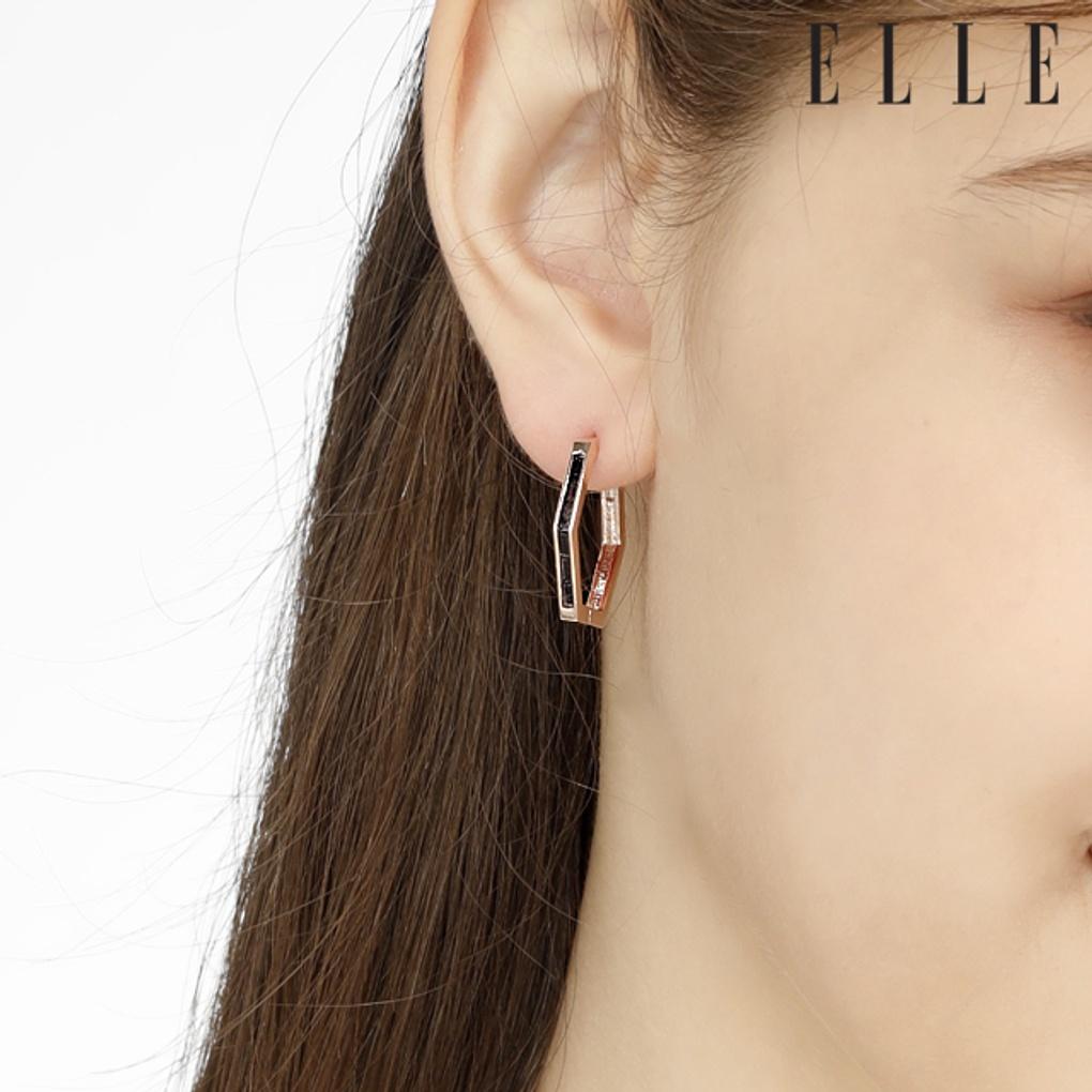 14K Basic One-Touch Hexagon Earrings (Gold Pin) ELGPEE284