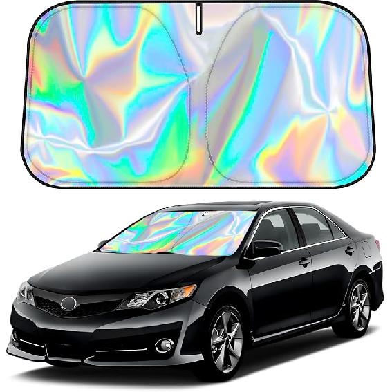 D-Lumina Windshield Sun Shade For 2011-2017 Honda Odyssey Mini Van Accessories, Iridescent Reflective Front Window Sunshade Sun Visor Protector Block
