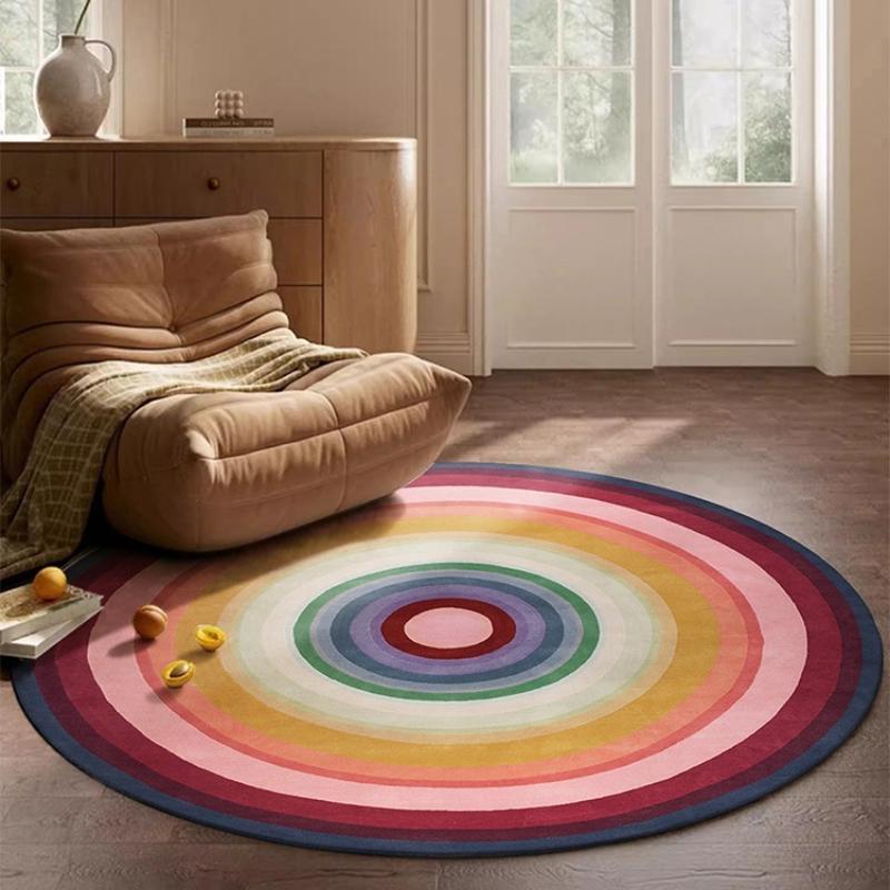 Dopamine Round Living Room Carpet Large Area Color Art Bedroom Rug Trendy Advanced Home Decoration Coffee Table Mats Alfombra