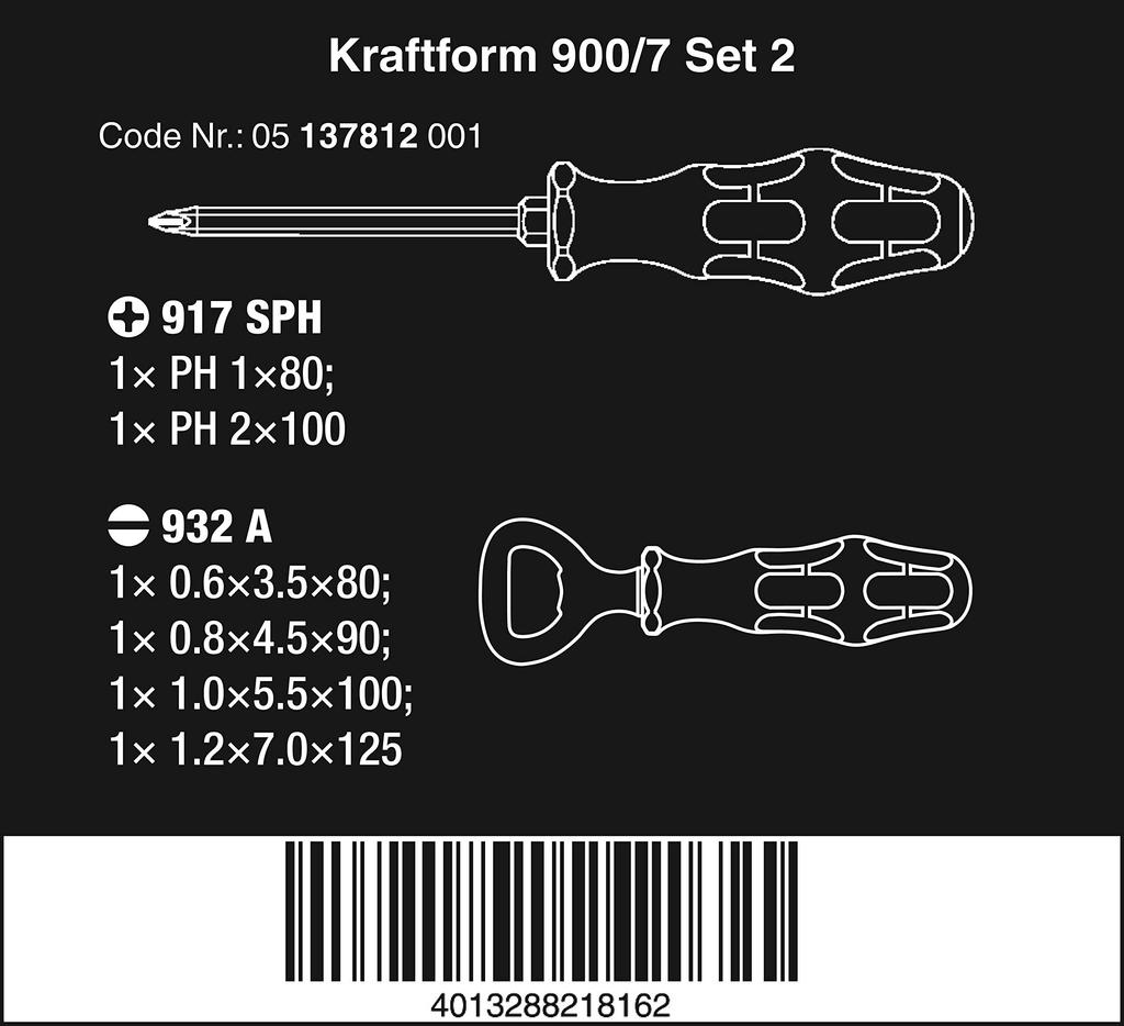 Wera 05137812001 | Penetrating Screwdriver Set Kraftform 900/7 7-piece Set [Japan Regular Import Product]