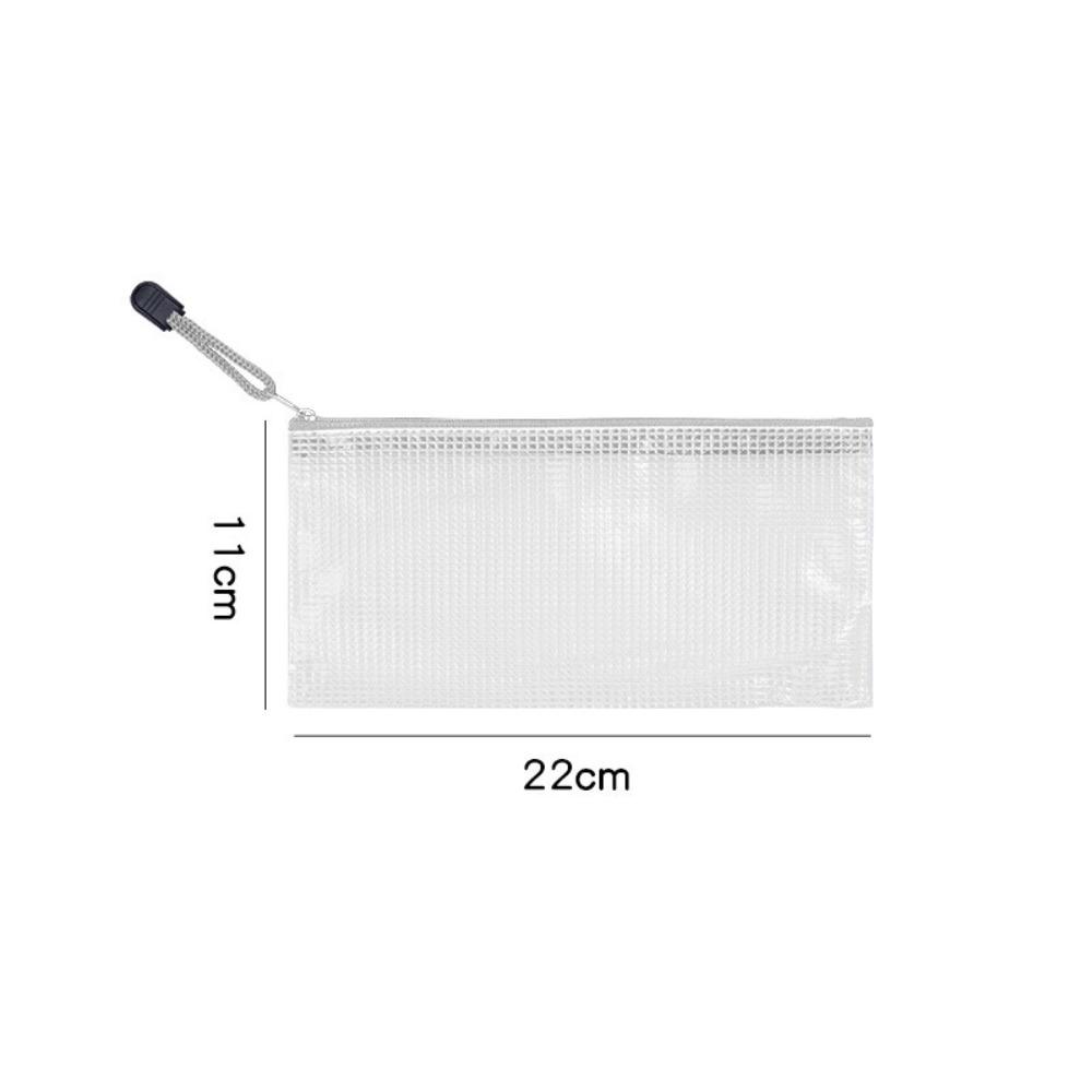 Thick Mesh Zipper Pouch Waterproof Bill Storage Bag Multipurpose Stationery Organizer  Students