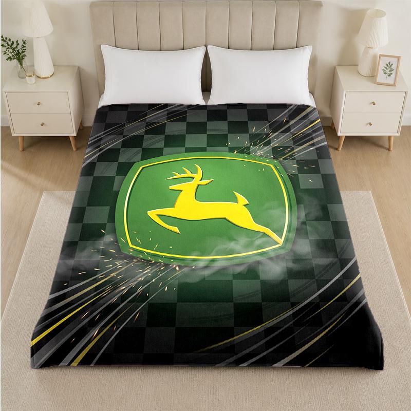 John Deere Print Flanelldecke Gemütliche Leichte Plüschdecke für Bett Sofa Haushalt