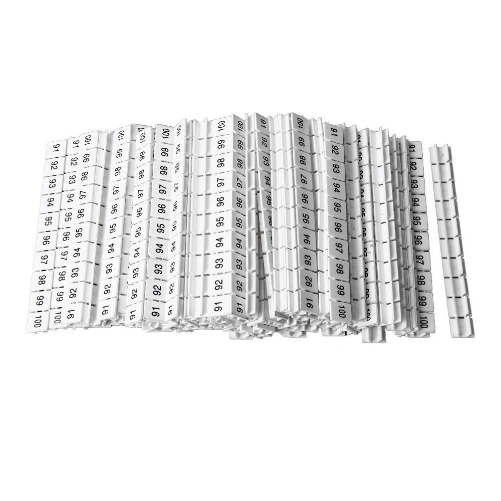 100Pcs ZB10 Series Terminal Block Marking Label Terminal Block Marker  Electrical Maintenance