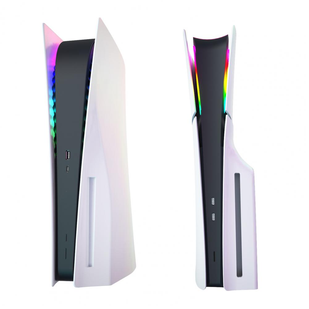 RGB-LED-Lichtleiste für PS5 Slim Disc und Digital Edition, 8 Farben, 400 Effekte, flexibler Farbwechsel-Lampenring für Spielkonsole