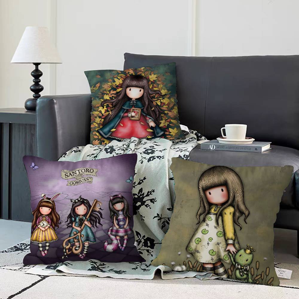 Cute G-Gorjusses S-Santoro Decorative Room Aesthetics Pillow Case Home Decor Bedroom Sofa Bed Couch Pillow Cover 45x45