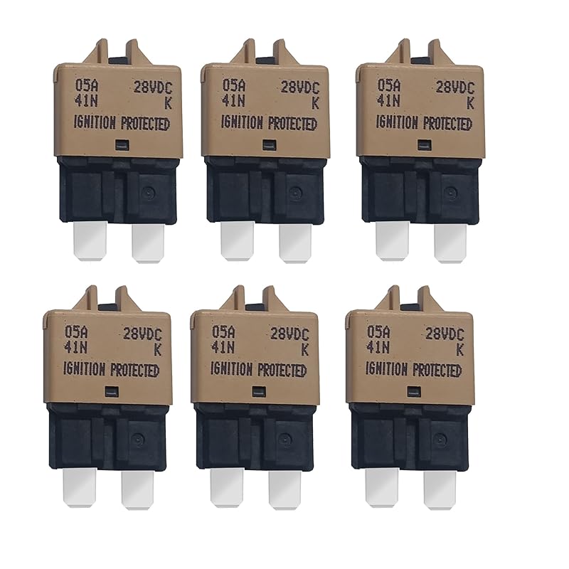 28V DC Manual Reset Fuse Mini Blade-Style Reset Circuit Breaker Fuse for Breaker Automotive Marine 8PCS Mixed (5A,6A,7.5A,10A,15A,20A,25A,30A)