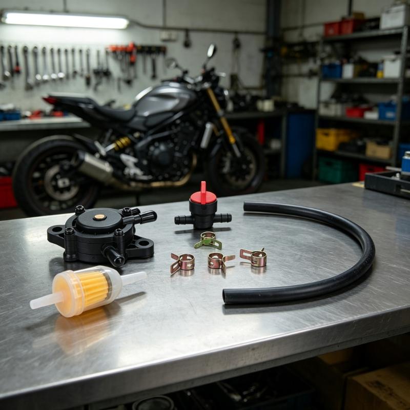 Motorcycle Carburetor Fuel Pump Kit for 491922 691034 Fuel System Maintenance, Small Body Replacement Set with Filter Hose and Service Accessories