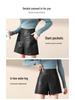 High Waist PU Leather A-Line Shorts for Women - 2023 Autumn/Winter Fashion, Korean Style, Slimming Wide Leg Booty Shorts