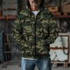 Męska bluza z kapturem na zamek kamuflaż luźny krój jesienna casualowa kurtka styl vintage US