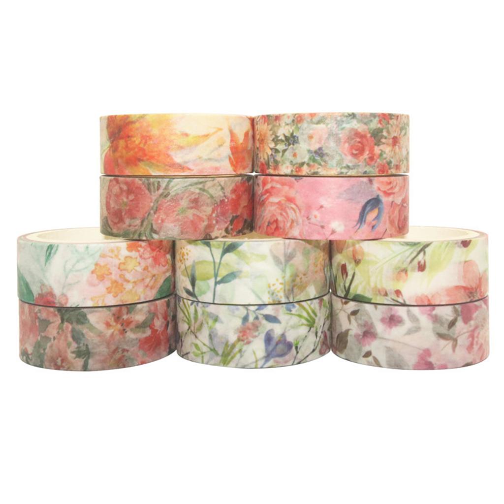 40 ruller Washi-tapesett Blomsterblomstblader Plante dekorative Washi-maskeringstape 15 mm bred