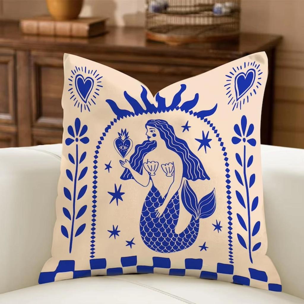 Boho Nordic Sun Palm Leopard Cushion Cover, Double Sided Soft Polyester Print for Sofa Bedroom Living Room Decor Gift