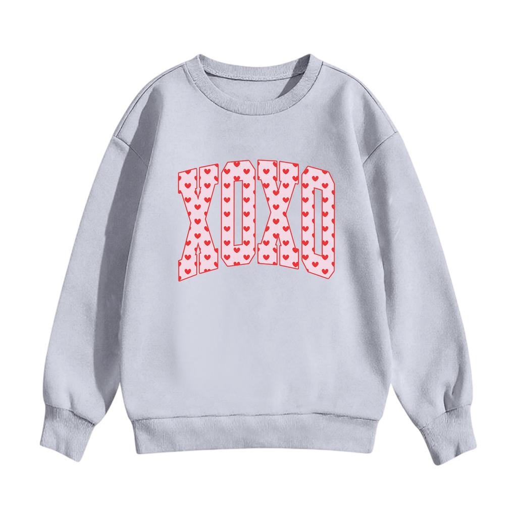 Dětská ležérní mikina s kulatým výstřihem a potiskem, s dlouhým rukávem a kapucí