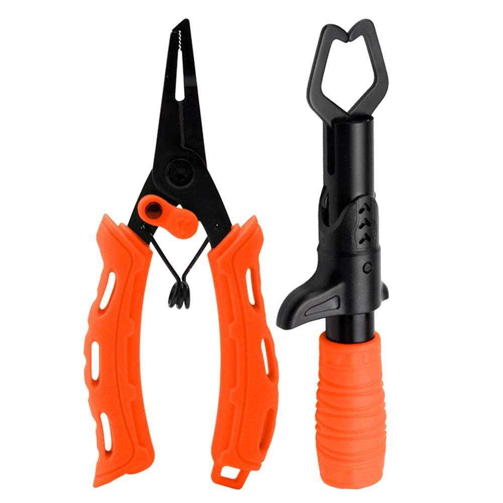 

New Stainless Steel Fishing Tools Portable Light Fish Lip Grip Fishing Gripper Grabbber Fishing Tool Professional Fish Holder оранжевый
